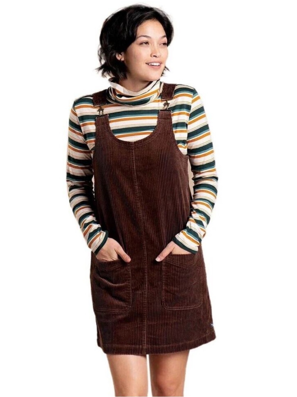 Toad&Co Women’s Brown Corduroy Overall Dress Size Medium - Picture 8 of 8